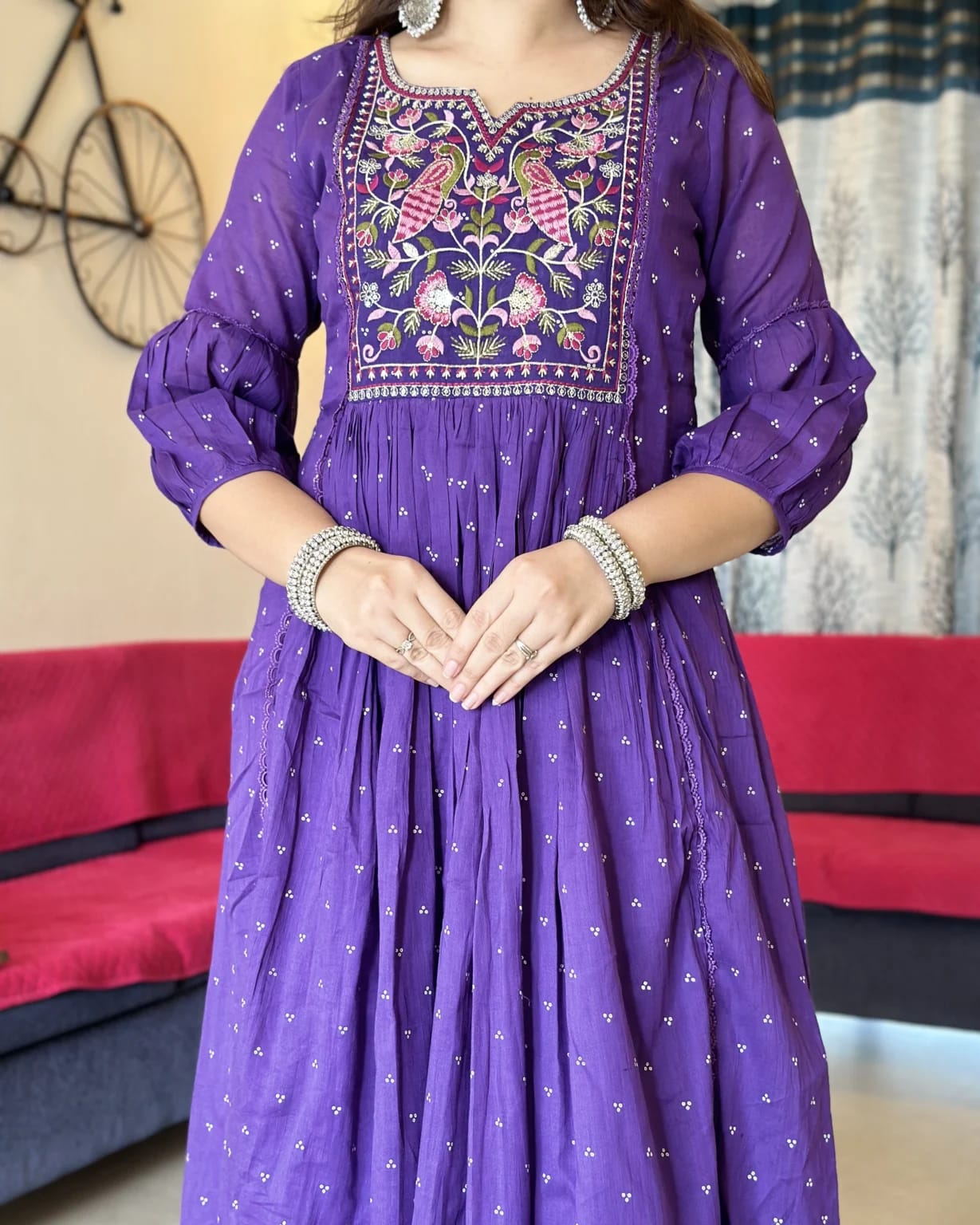 Elegant Women's Embroidered Printed Rayon Kurta Pant Set with Malmal Dupatta