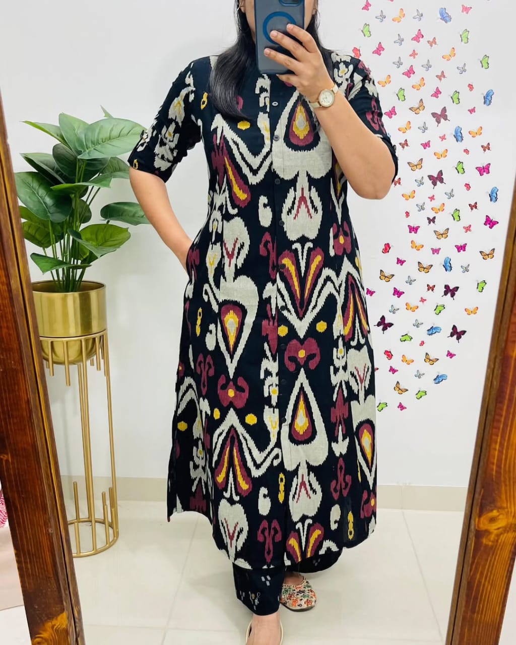 Multicolor Pure Cotton Printed Kurta Pant Dupatta Set for Women