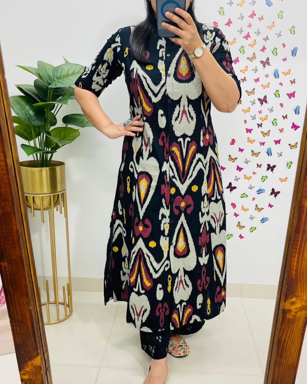 Multicolor Pure Cotton Printed Kurta Pant Dupatta Set for Women