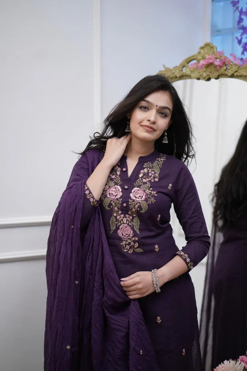 Biba Pure Cotton Embroidered Suit for Women - Comfortable & Elegant Ethnic Wear