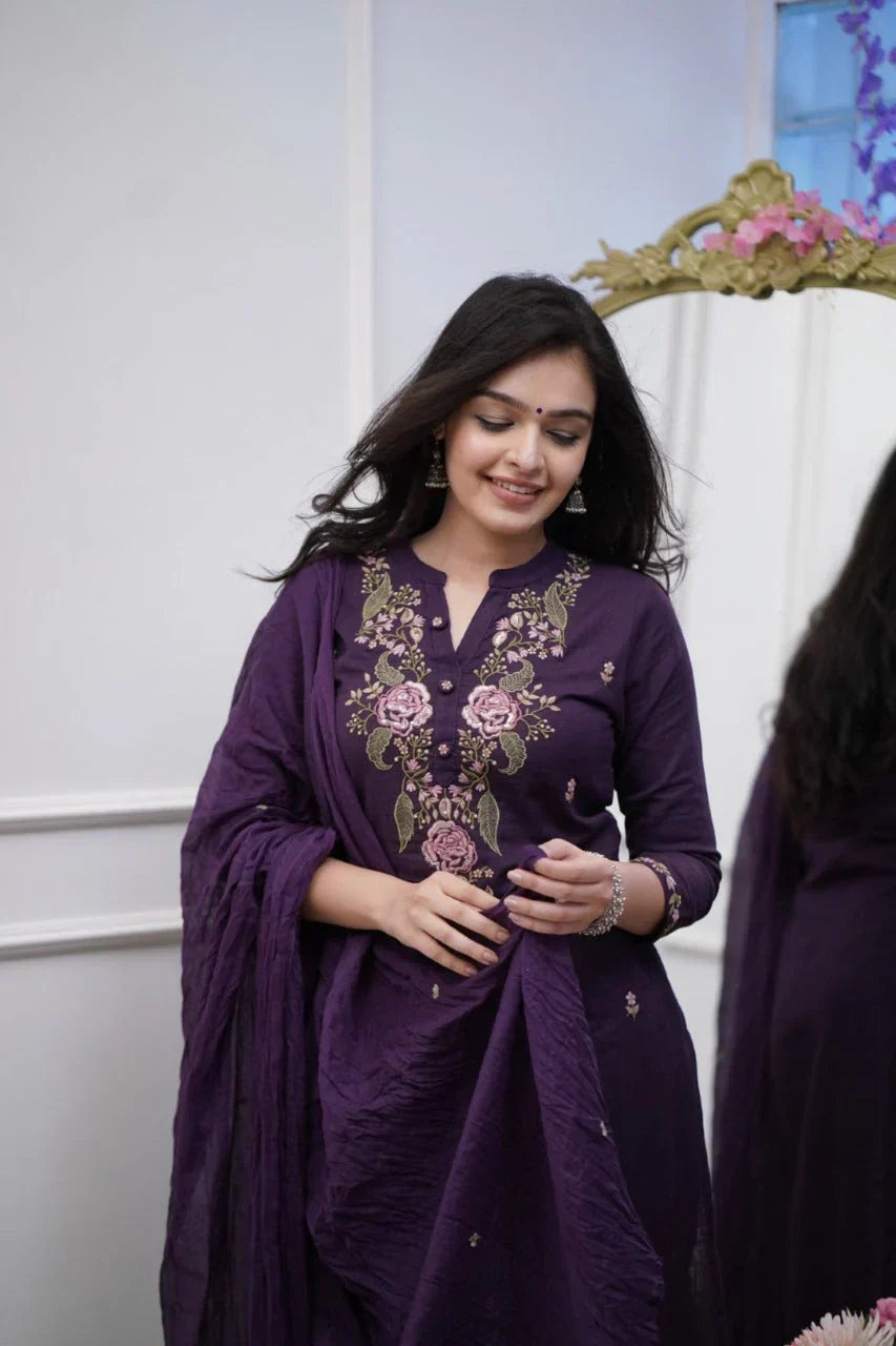 Biba Pure Cotton Embroidered Suit for Women - Comfortable & Elegant Ethnic Wear