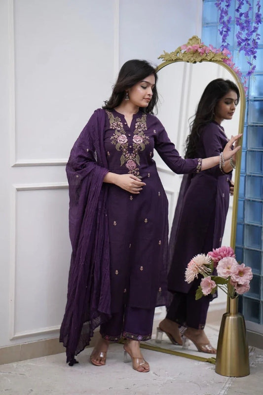 Biba Pure Cotton Embroidered Suit for Women - Comfortable & Elegant Ethnic Wear