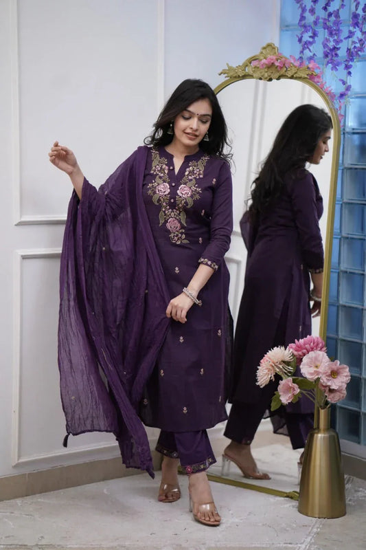 Biba Pure Cotton Embroidered Suit for Women - Comfortable & Elegant Ethnic Wear