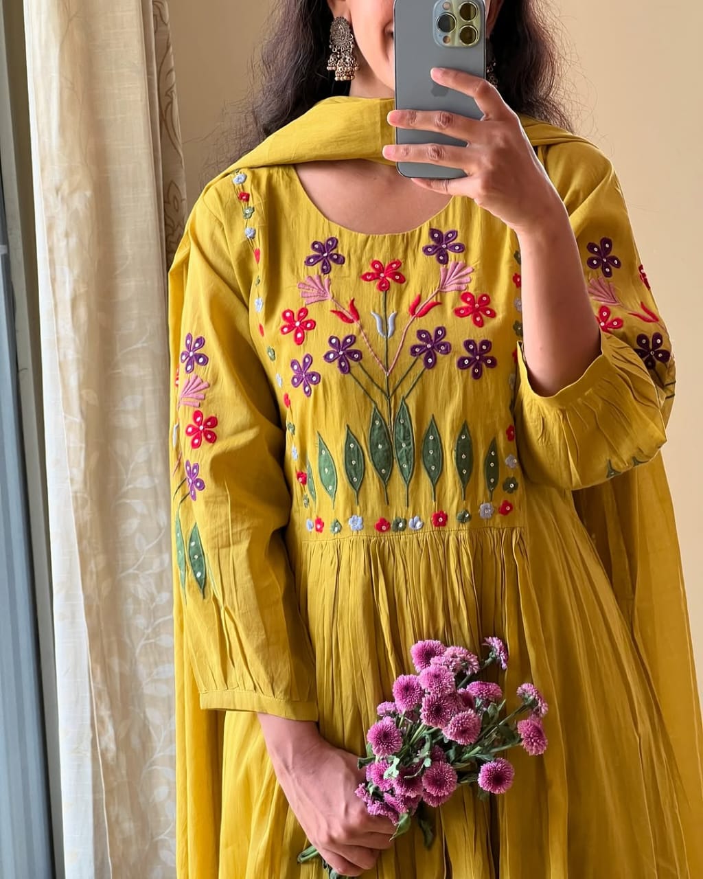 Charming Yellow Embroidered Kurta Pant Dupatta Set - Elegant Ethnic Wear for Women