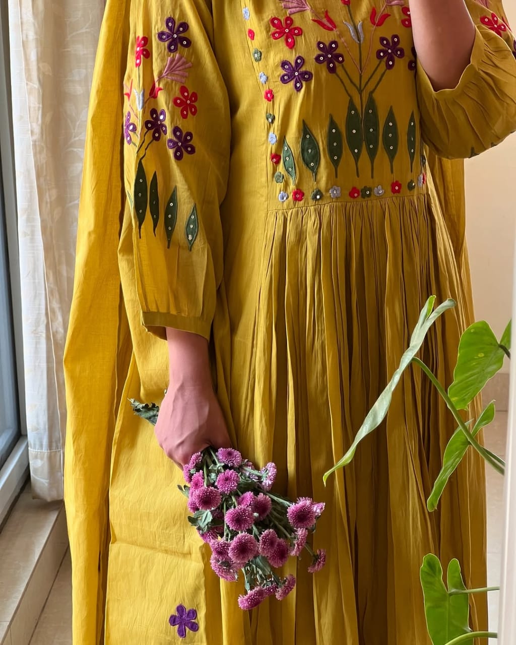 Charming Yellow Embroidered Kurta Pant Dupatta Set - Elegant Ethnic Wear for Women
