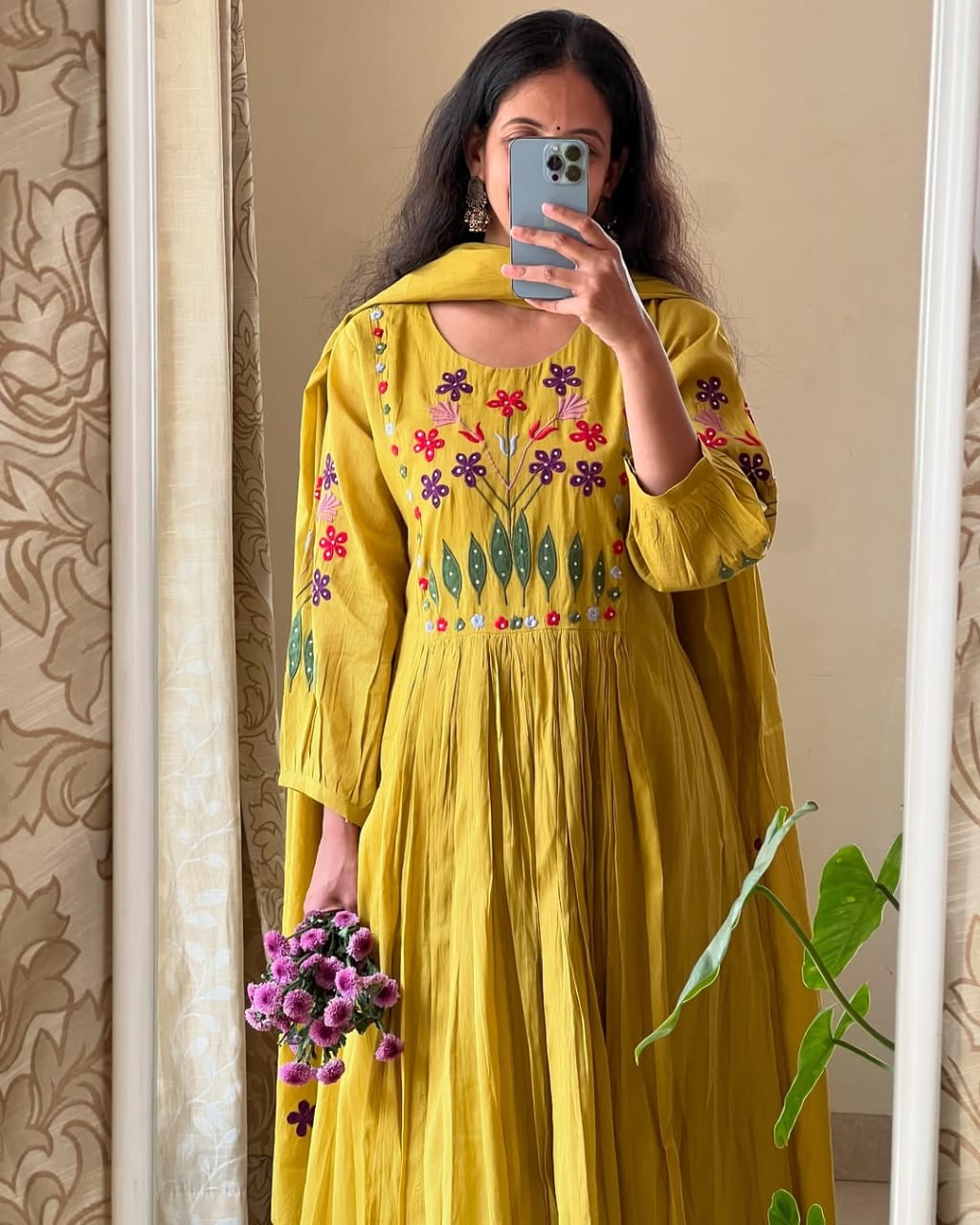 Charming Yellow Embroidered Kurta Pant Dupatta Set - Elegant Ethnic Wear for Women