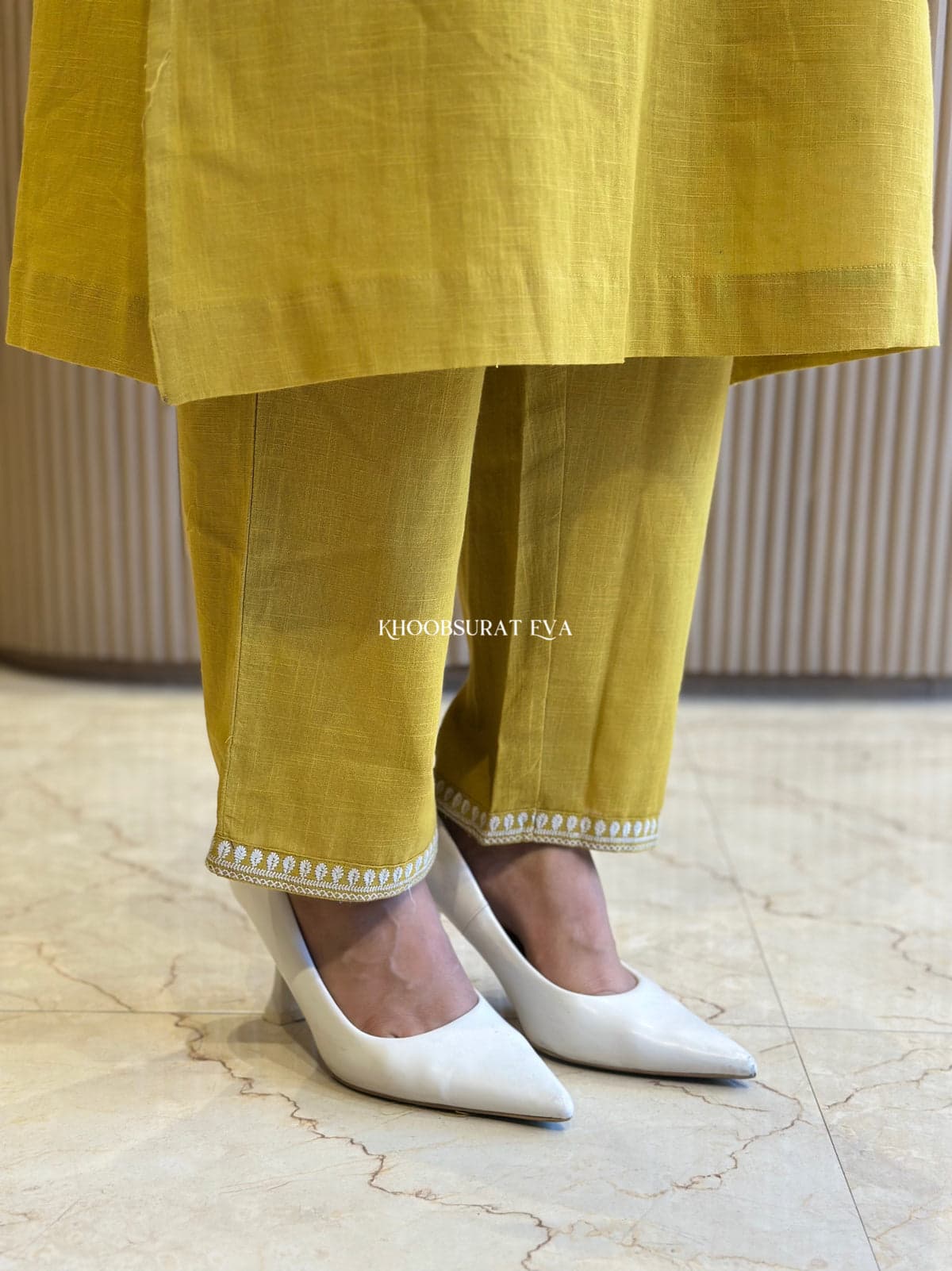 Elegant Mustard Biba Kurta: Traditional Indian Tunic, Modern Style, Comfortable Fit