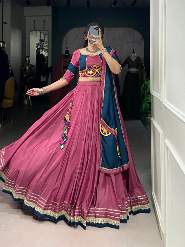 ColorCraze Sequins Thread Embroidery Gotta Patti Lace Lehenga choli