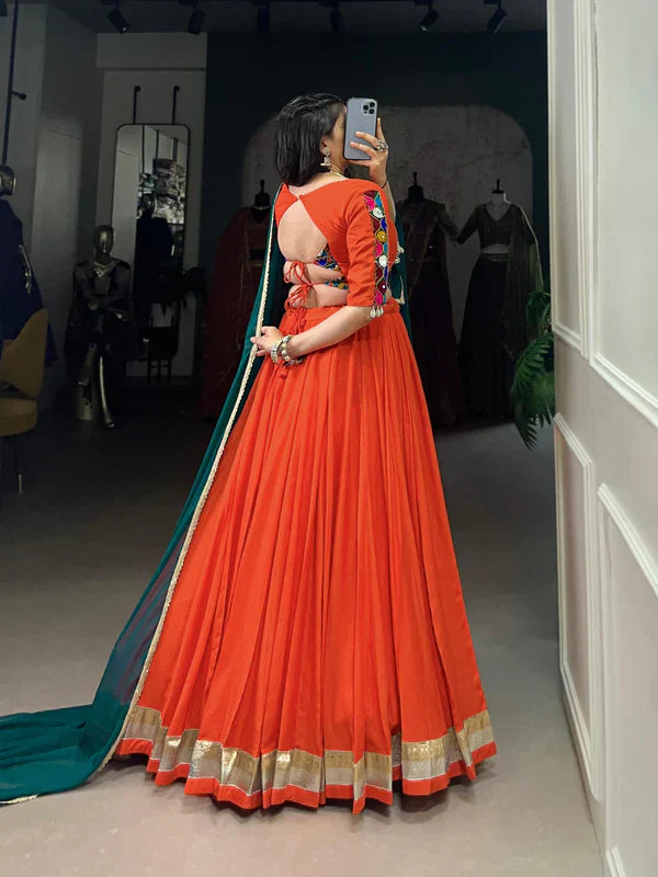 Garba Glow Rayon comfort, Gamthi art Lehenga Choli