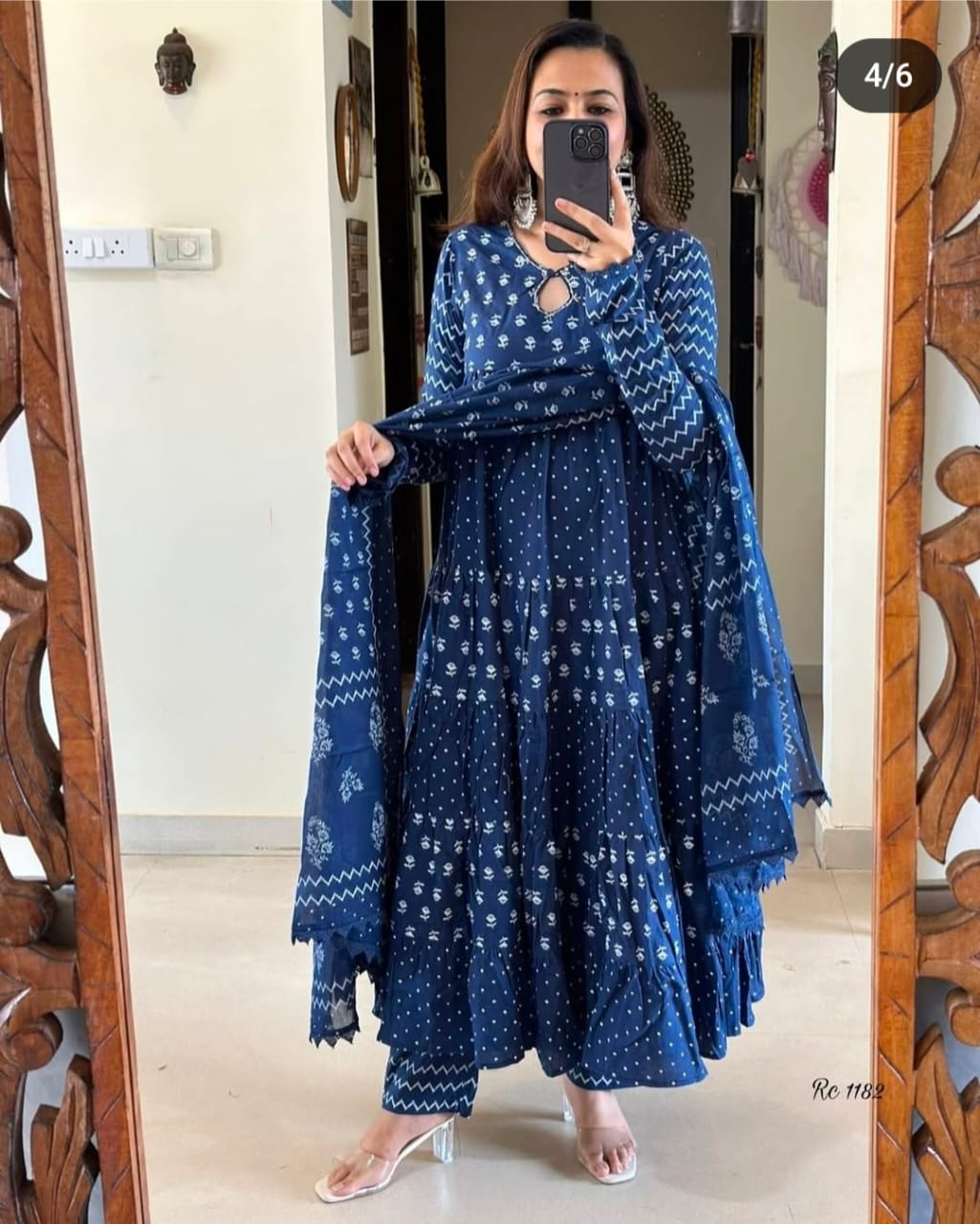 UTSAV INDIGO COTTON SUIT SET