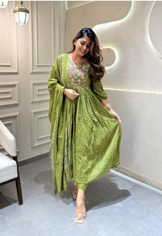LIME LOTUS COTTON MAXI SET