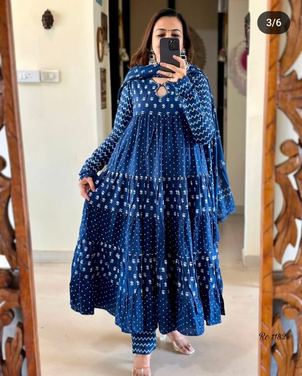 UTSAV INDIGO COTTON SUIT SET