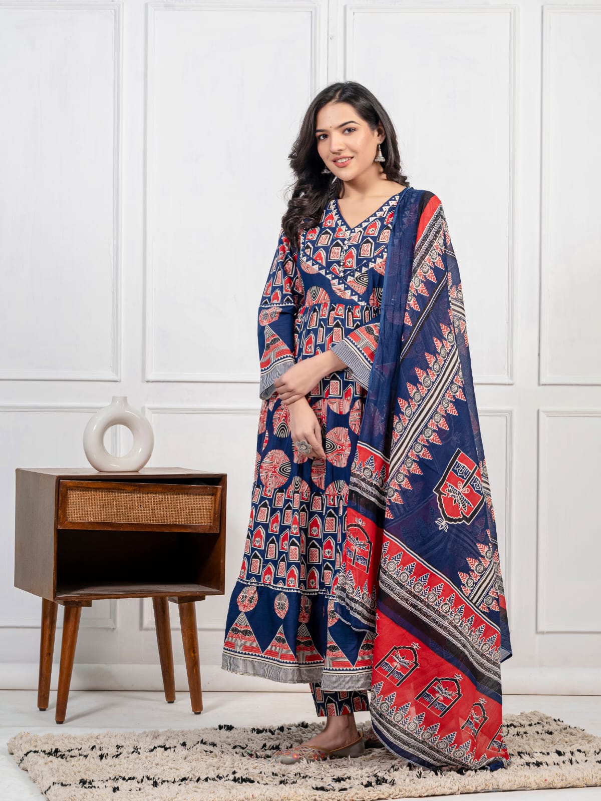 METALLIC MIST SCHIFFLI COTTON SUIT SET